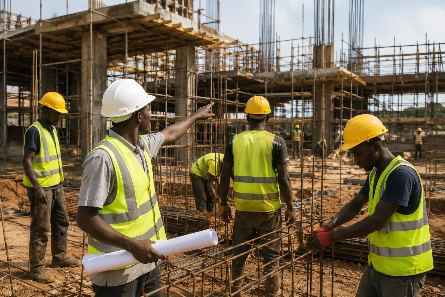 L'équipe SIMACO Guinée sur un chantier à Conakry