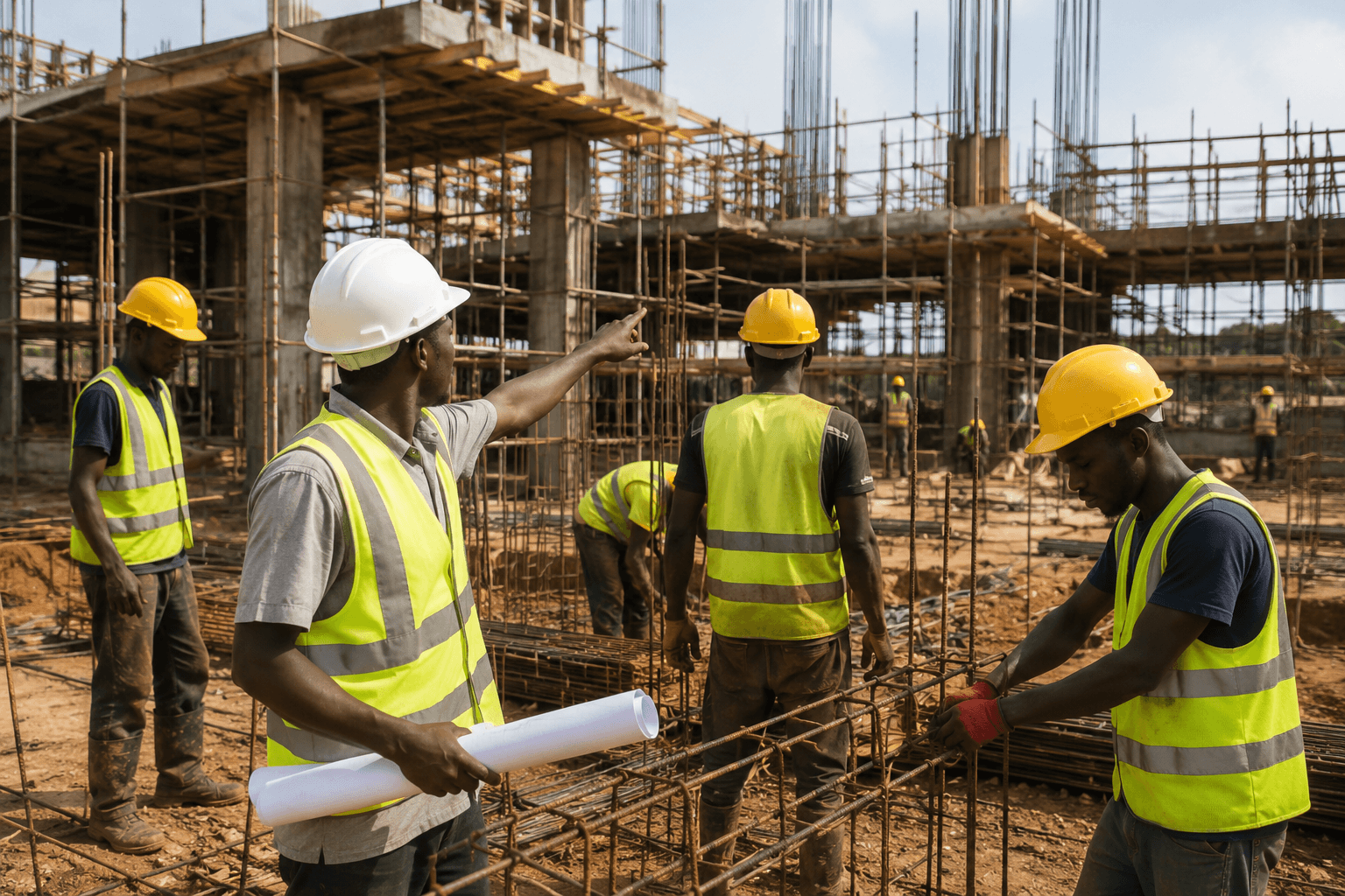 L'équipe SIMACO Guinée sur un chantier à Conakry